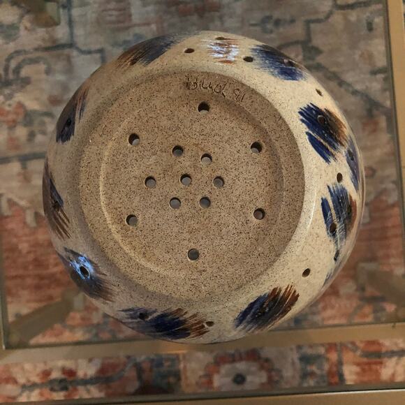 Vintage Handmade Ceramic Colander, Pottery Strainer, Berry Bowl, 90s - Picture 8 of 9